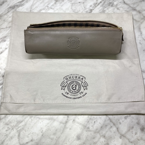 Ghurka Accessories - GHURKA Rare Vintage No. 207 Kit Grey Leather/ Canvas Case